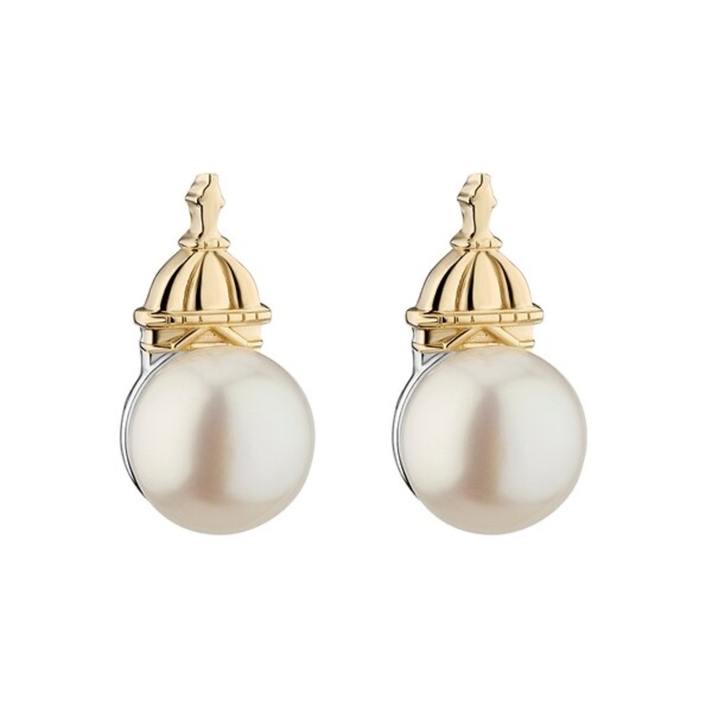 NWT- University of Notre Dame Fighting Irish Earrings- Gold Dome Pearl Earrings